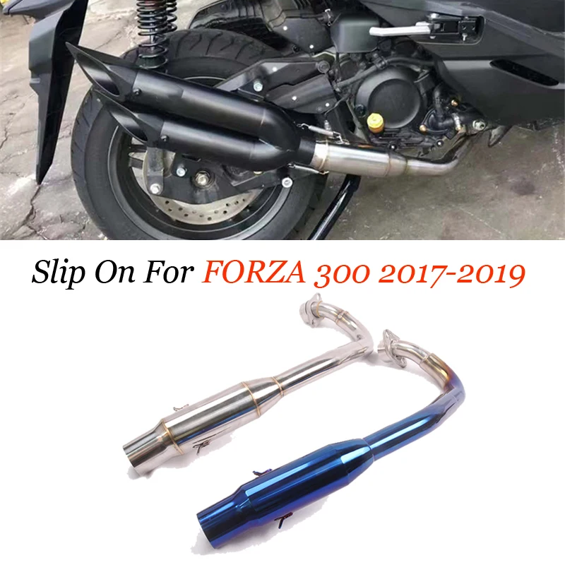 Slip On Per Honda Forza 300 Forza300 350 2018 2019 Scarico Moto Fuga In Carbonio Modificato Mid Link Pipe Marmitta Scooter