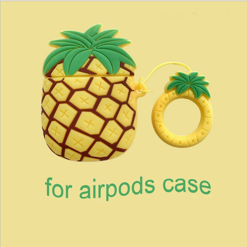

Cute Cartoon Fruits Pineapple For Apple Airpone Case Silicone Bluetooth Wireless Fall Proof Protection Cover For Airpods