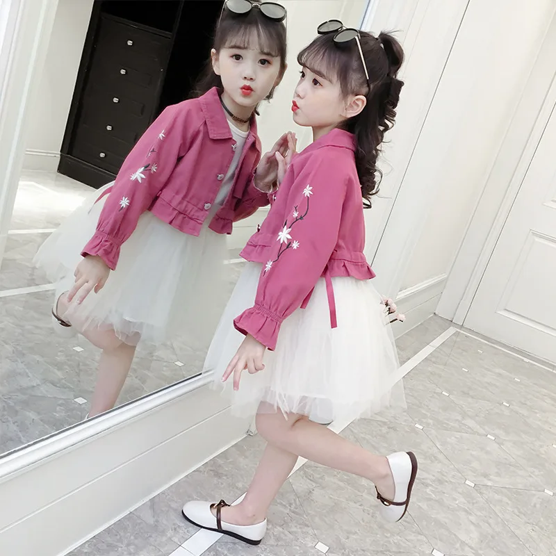 

2019 New Style Girls Western Style Autumn Korean-style Dress Children Children 2-Piece Skirt Convention Skirt Two-Piece Set