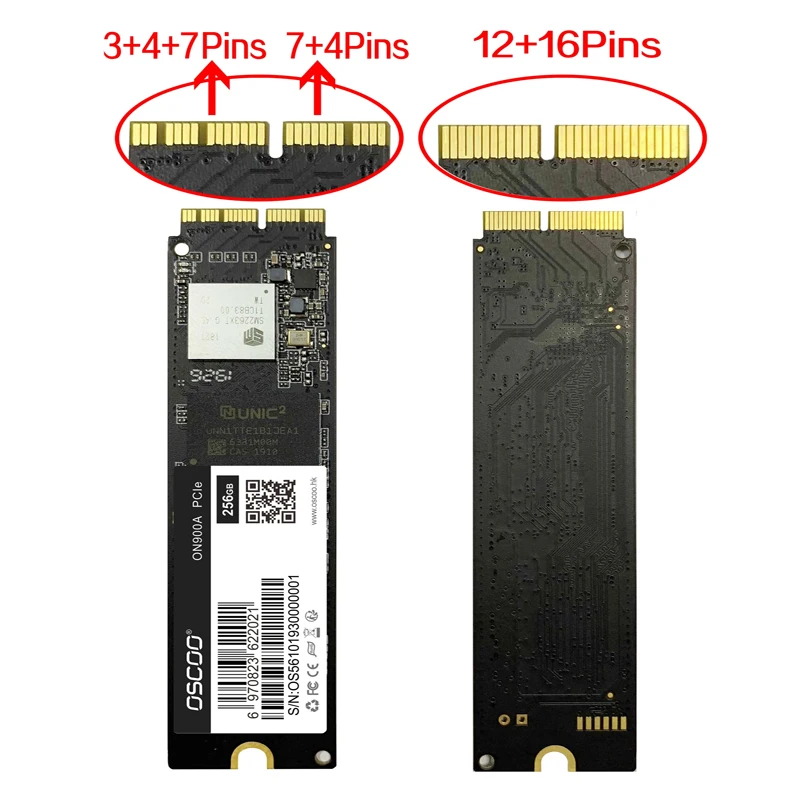 

Oscoo 256GB 512GB 1TB M.2 SSD PCIe NVME for Mac SSD M2 NVMe SSD Hard Drive Gen3x4 SSD 1TB for MacBook Air/Macbook Pro