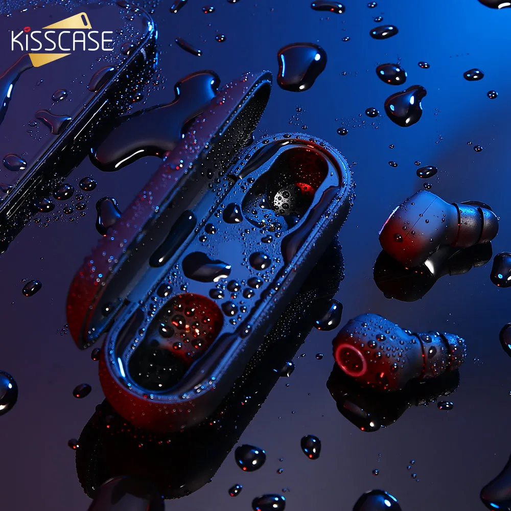 KISSCASE Wireless Bluetooth Earphone TWS 5 0 Waterproof 3D Stereo Wireless Headset For iPhone Xiaomi Earbud With Dual Microphone