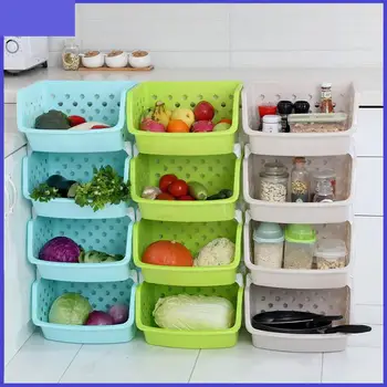 

Storage Basket Kitchen Shelf Vegetable Storage Basket Storage Rack Household Floor Multi-storey Balcony Toilet