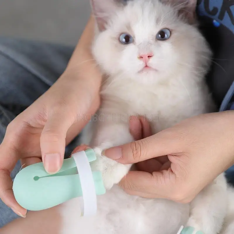 4PCS Cat Feet Cover Washing Gloves For Cats and Dogs Pet Bathing Supplies Cat Shoes