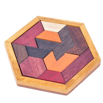 

Intelligence Home Gift Hobby Hexagonal Jigsaw Board Children Wooden Kids Educational Imagination Puzzle Toy Geometric Shape