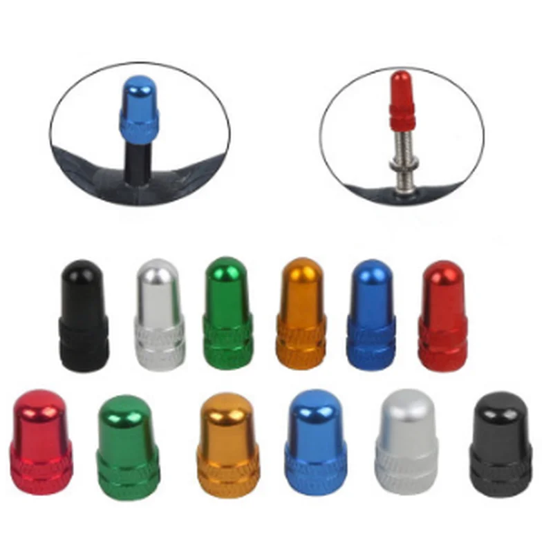 2pcs Aluminum Alloy Bicycle Tire Valve Cap Light Mountain Bicycle Tire Cap British or American Tire Valve Protector Accessories