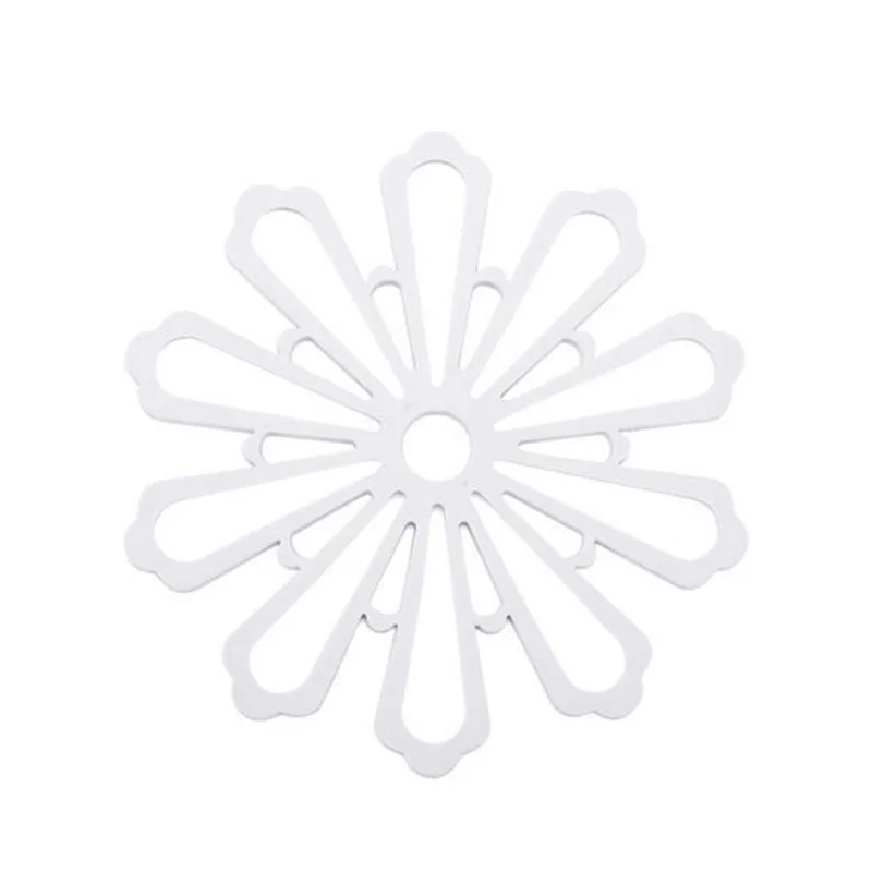 Новые продукты цветочный узор утолщенные подстаканники для сухих горшков коврики для стола креативные изоляционные подстилки Нескользящие подстаканники - Цвет: White