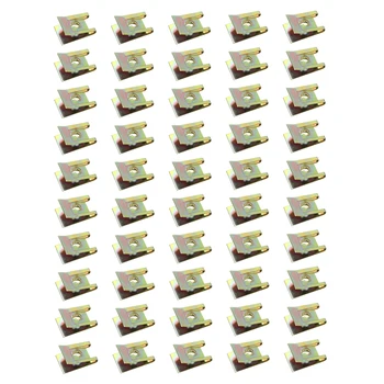 

LEEPEE Iron Nuts 50pcs Bronze Tone Spring Metal Clip Auto Fastener Clips Car-styling Car Door Panel Spire Screw BaseU-Type Clips