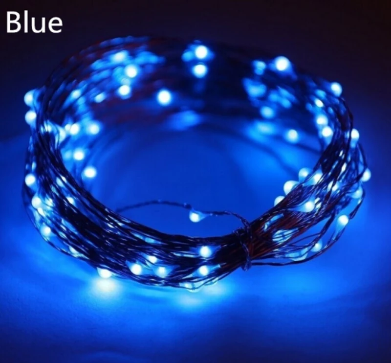 Blue 10PC Комната на улице бутылочная лампочка LED подарок винная лампа День Святого Валентина рождество праздничный орнамент винная бутылка ламповый шнур декоративная лампа - Emitting Color: Blue 10PC