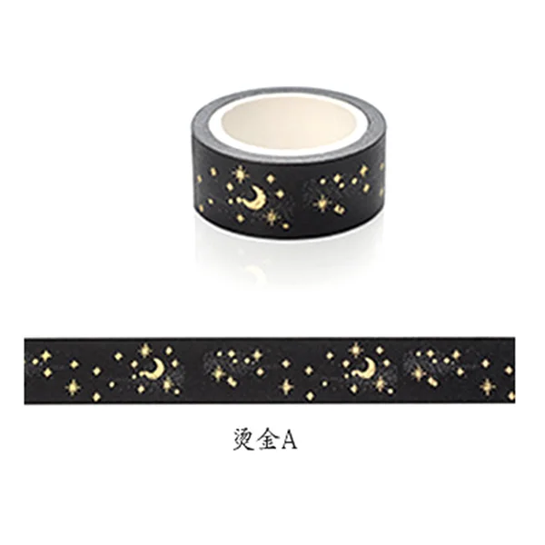 A 1 шт. Moon Stars васи лента 15 мм* 5 м альбом скрапбук DIY стикер подарочная упаковка маскирующая лента - Цвет: A