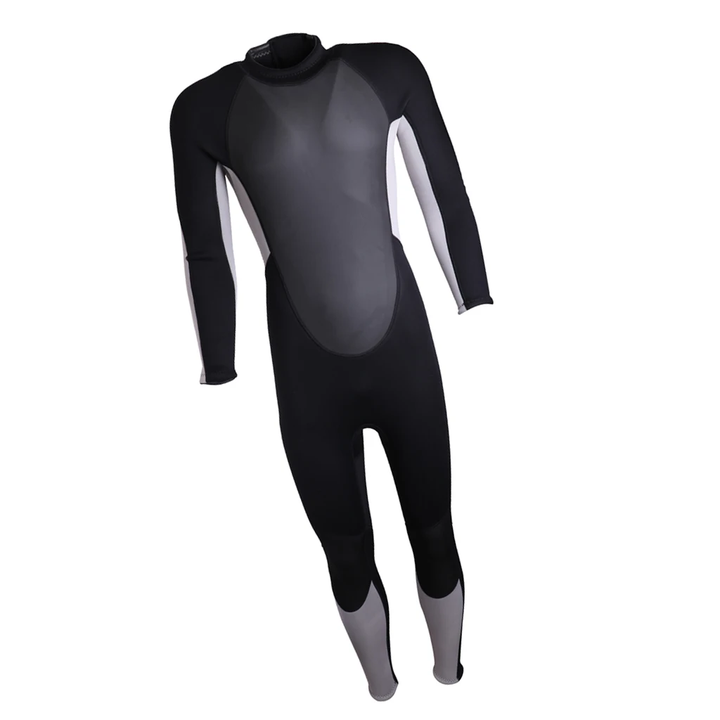 Mens 3mm Neoprene Surf Suit Back Zip Full Wetsuit Sports Skins Suit Wetsuits for Kayaking Snorkeling Scuba Diving 