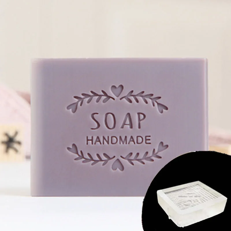 Handmade Custom Personalized Soap Stamp Mold, Mini DIY Natural Leaf Plants Patterns, Organic Glass Soap Chapter, Acrylic Chapter