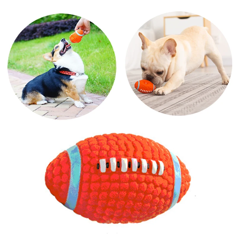 Pet Dog Toy Latex Material Dog Chew Toy Rugby Style Small Medium Large