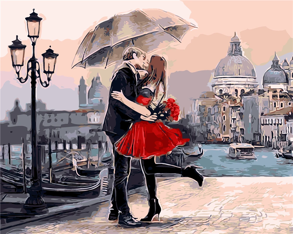 Embrace Painting By Numbers For Adults Diy Kits Handpainted On Canvas With Framed Oil Picture Drawing Coloring Number | Дом и сад