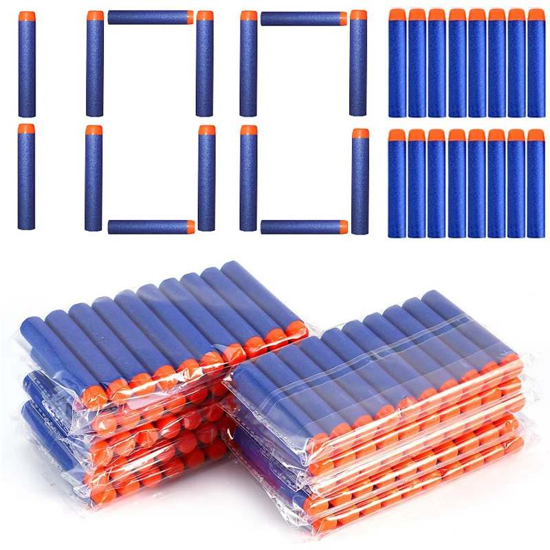 100PCS SOFT REFILL BULLETS DARTS ROUND HEAD BLASTERS FOR NERF N-STRIKE TOY UK 