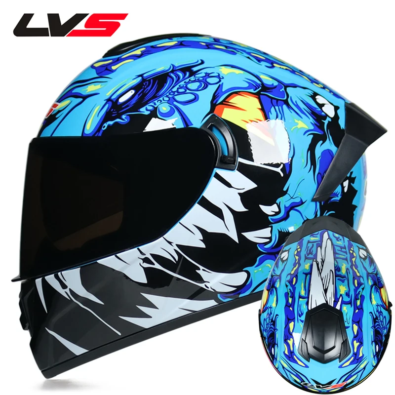 Мотоциклетный шлем Полнолицевые гоночные шлемы с двойным козырьком гоночный шлем для мотокросса мотоциклетный шлем - Цвет: b1