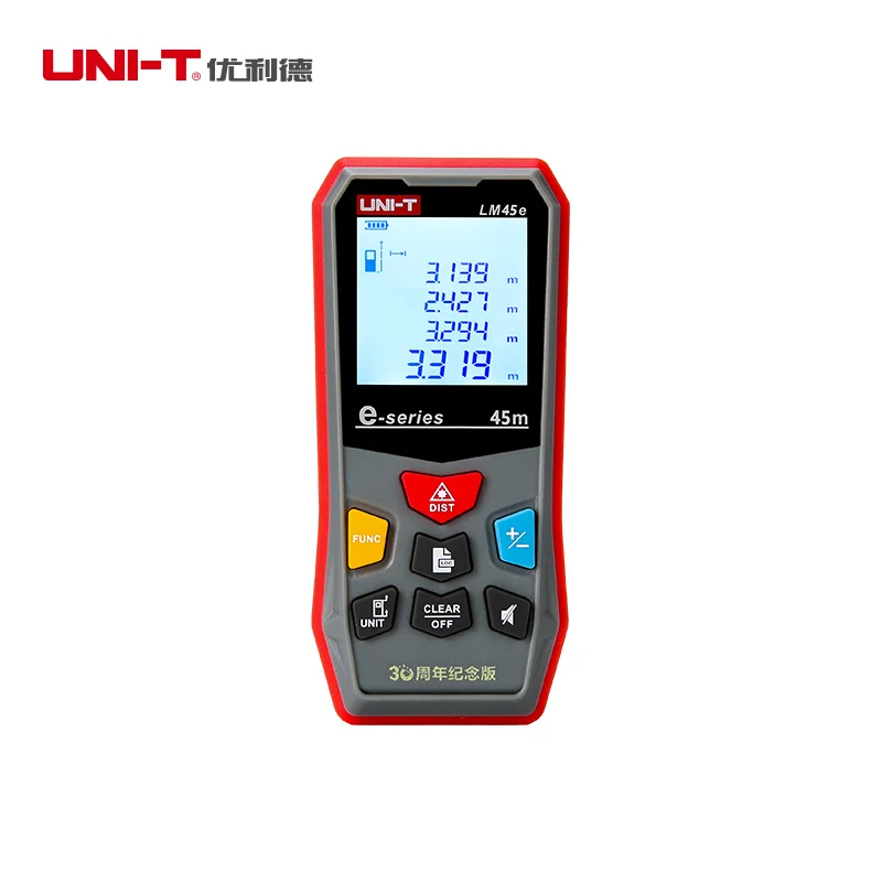 LM45e Лазерный дальномер, UNI-T, цифровой измеритель расстояния, 45 м, 60 м, лазерная рулетка, декоративная линейка, инструмент - Цвет: LM45e