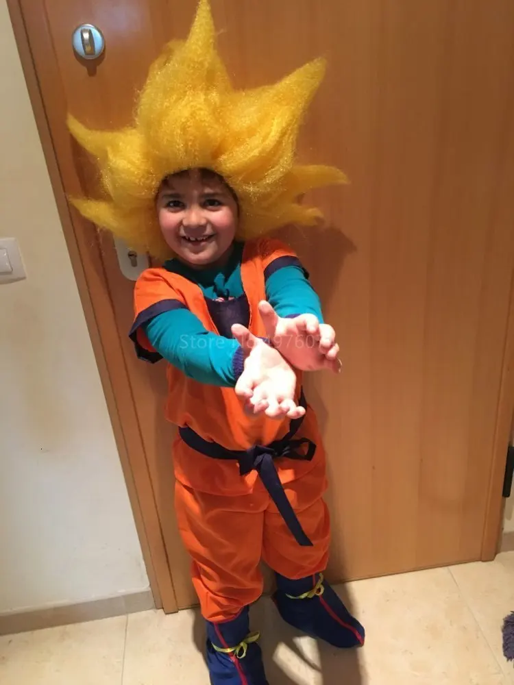 Dragon Ball Z костюмы Сон Гоку костюм дети взрослые Необычные Вечерние Хэллоуин Одежда для косплея парики карнавальные аниме костюмы для косплея