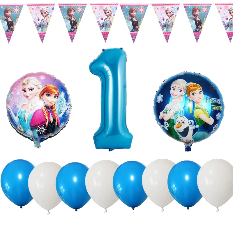 12 шт. Дисней Холодное сердце тема 1st Wish день рождения фольгированный шар детский душ вечерние украшения С Днем Рождения шар - Цвет: 1