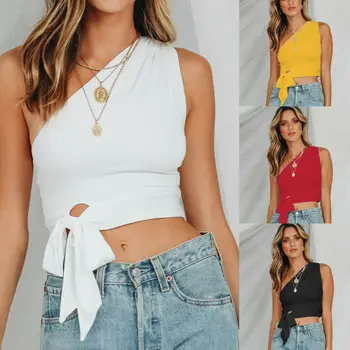 

Women Ladies Casual Sleeveless Tank Tops Vest Crop Top Short T Shirt S-XL