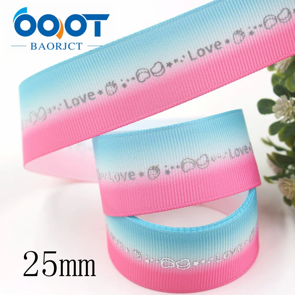 OOOT BAORJCT I-191121-2521, 25 мм 10 ярдов мультфильм любовь горячие серебряные корсажные ленты, Одежда DIY ручной работы Свадебная вечеринка украшения - Цвет: I-191121-2531