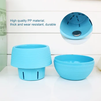 

Mini Colourful Round Plastic Plant Flower Pot Garden Home Decor Planter Desktop