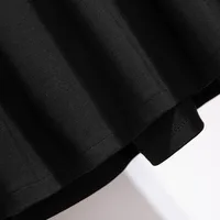 150Kg Plus Size Women's Autumn Loose Pleated A-Line Skirt 4XL 5XL 6XL 7XL 8XL 9XL Solid Elastic Waist Skirt Black - Image 3