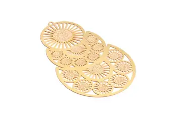 

Raw Brass Hollow Out Earring Charms - Exaggerated Earring Charms - Earring Findings - 6Pcs/Lot - 64.5x38x0.3mm - JJA3895