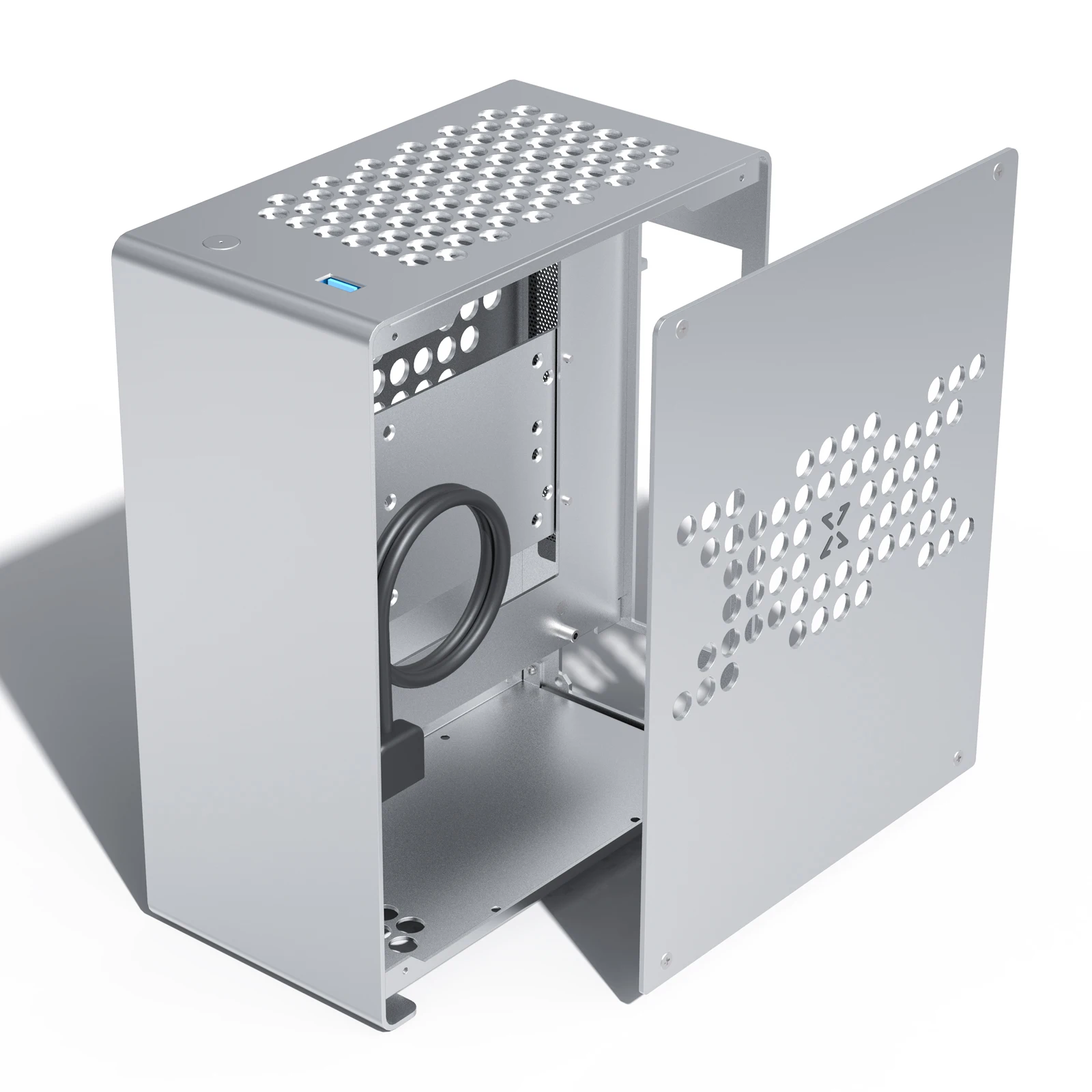 ZZAW A1 ITX Computer Case Aluminum Alloy Mini Small Chassis Air cooled FLEX/1U Power for Gaming and Home Use