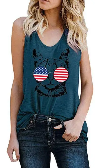 Летние женские Графические футболки с круглым вырезом 2 без рукавов изображением