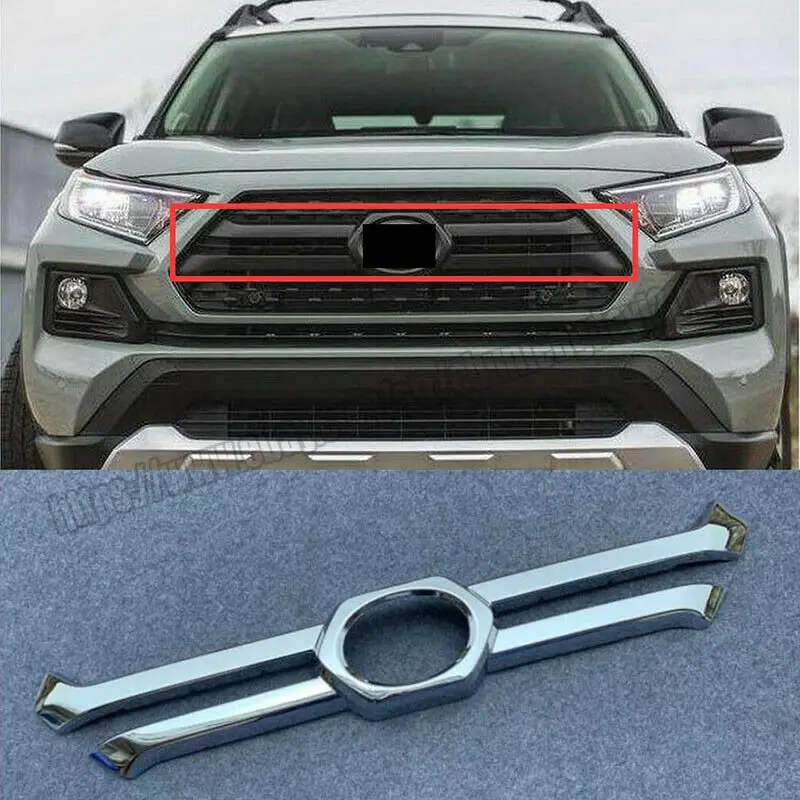 Модификация автомобиля автомобильные аксессуары ABS Хромированная передняя решетка отделка 1 шт. подходит для Toyota Rav4