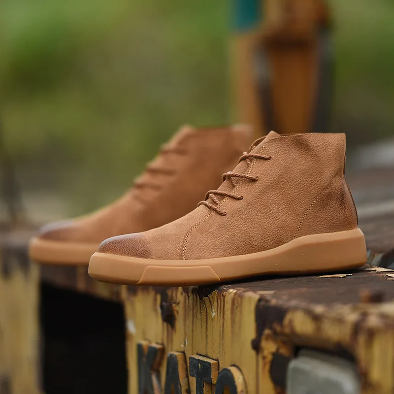 

2018 New Style Autumn & Winter Martin Boots Men's Boots Fashion Man Versatile Hight-top Mid-top British Style Genuine Leather pl