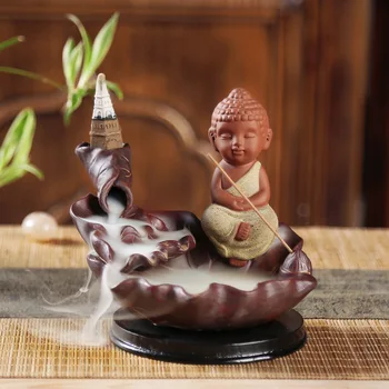 

Retro back flow incense burner, high mountains and flowing water, creative flow of smoke, incense burner, ceramic ornament