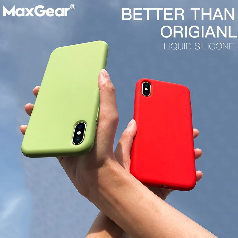 Phone Cases For iPhone 7 8 6 6S Plus 5S SE 4 Liquid Silicone Original Soft TPU Cover XS Max XR X 2019 Case Shockproof |