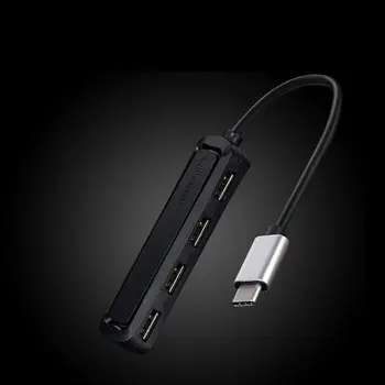

4 Ports USB 2.0 Desktop HUB USB Splitter Multi Port USB Adapter Micro USB and Type-C Input for Compter