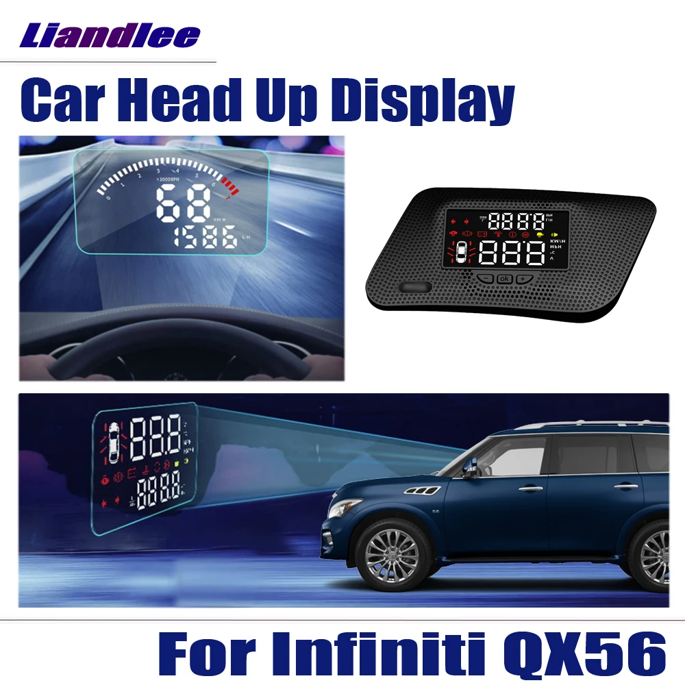 

Car HUD Head Up Display For Infiniti QX56 2018 2019 HD Projector Screen Overspeed Alert Alarm Detector