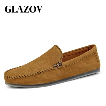 

GLAZOV Brand New Men Quality Leather Casual Shoes Soft Loafers Men Moccasins Shoes Slip-on Men Lightweight Driving Shoes Flats