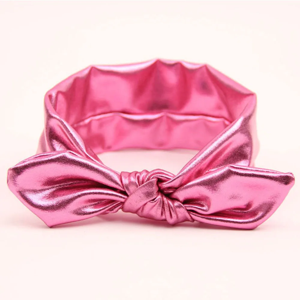Милая модная одежда для девочек, с бантом, с головной повязкой, чалма "узел кролика" повязка Головные уборы Детские аксессуары для волос - Цвет: pink