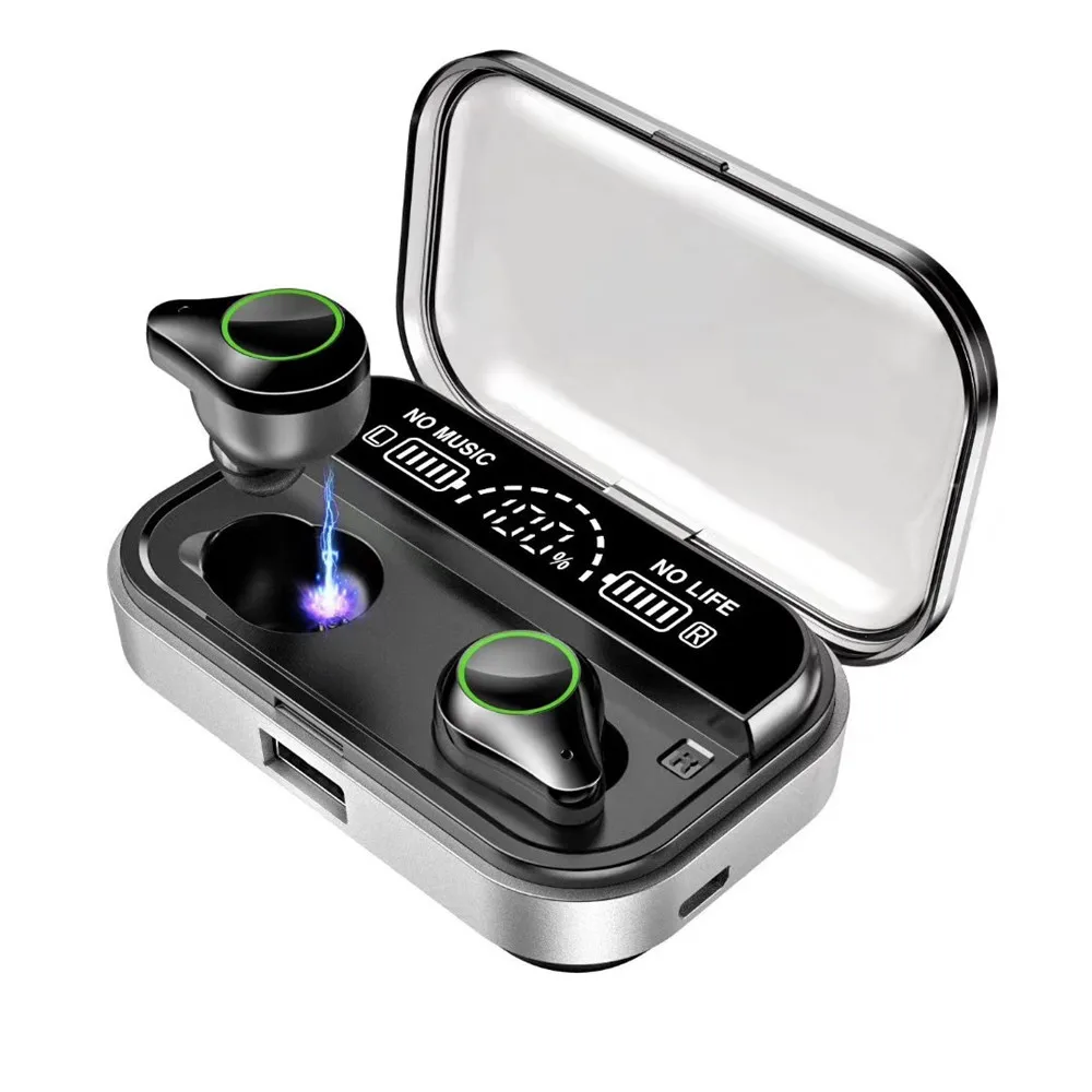 

T10 TWS Bluetooth Earphones IPX7 Waterproof Touch Earbuds 6D Stereo Sound Earphone Sport Power Bank LED Display Adjust Volume