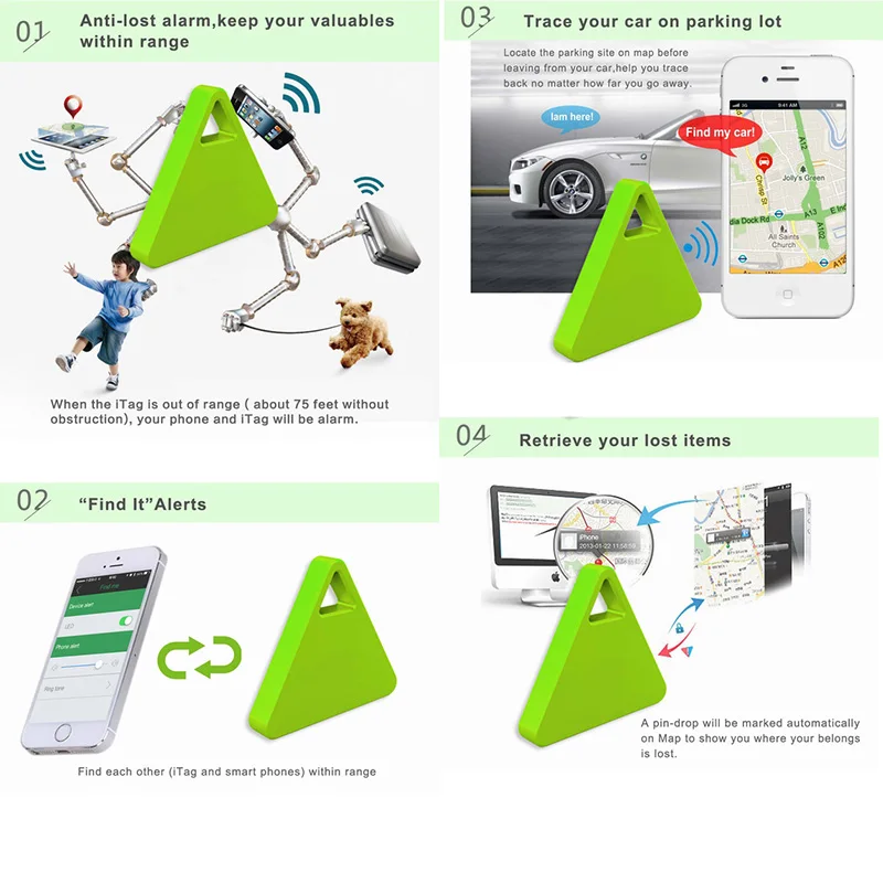 

Bluetooth 4.0 Wireless Anti-Lost Anti-theft Alarm Device Tracker GPS Locator Key/Cat Wallets Finder Trackers VDX99