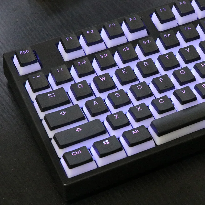 Цветная(RGB) 104 PBT двойной выстрел пудинг 2 слоя прозрачный с подсветкой колпачки для Механическая игровая клавиатура MX Настенные переключатели