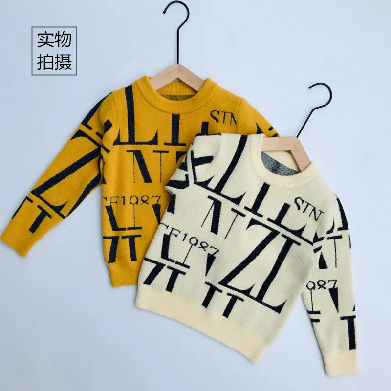 

2019 Korean-style Children GIRL'S Sweater shui jing diao Pullover Sweater