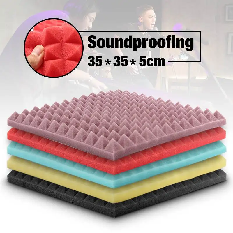 

5Pcs 35x35x45cm Soundproofing Foam Acoustic Foam Sound Treatment Studio Room Absorption Wedge Tiles pyramid Foam