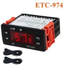 Mini régulateur de température pour réfrigérateur, 5 pièces, Thermostat, Thermostat, thermo régulateur, NTC, double capteur, 220V