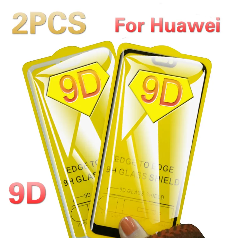 

2PCS 9D Tempered Glass Screen Protector For Huawei Honor 9X Nova 5 Mate 30 Lite 20 Pro P Smart Plus P30 P20 Pro Full Cover Film