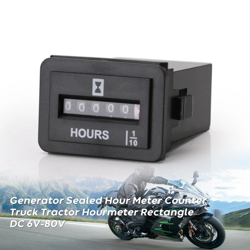 DC 10V 80V Generator Sealed Hour Meter Counter for Boats Trucks