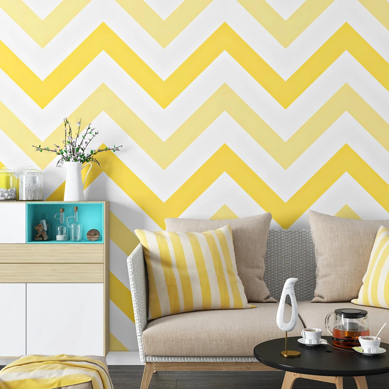 Bright Yellow Pink Blue Wave Wallpaper Art Deco Baby Boy Girls Kids Living  Rooms Wall Papers 3d Bedroom Paper Wallpapers Qz158 - Wallpapers -  AliExpress