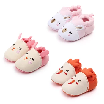 

Newborn Toddler Baby First Walk Shoes Boys Girls Crib Shoes Cartoon Animal Soft Sole Non-slip Infant Baby Autumn Winter Shoes