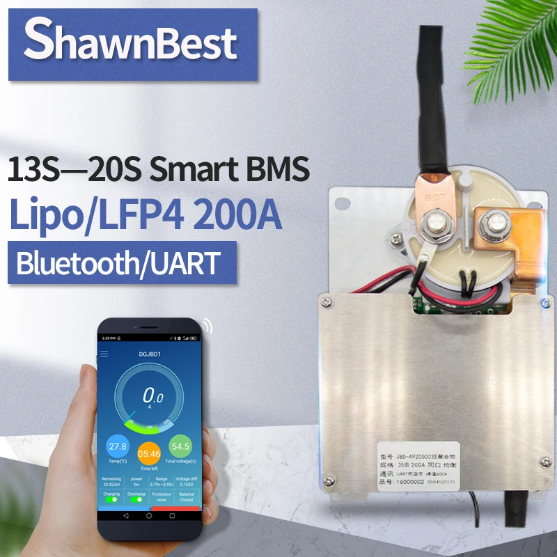 Комплект литий-ионных батарей Smart BMS 200a поддержка Bluetooth модуля LiFePo4 13s 14s 15s 16s 17s 18s 19s