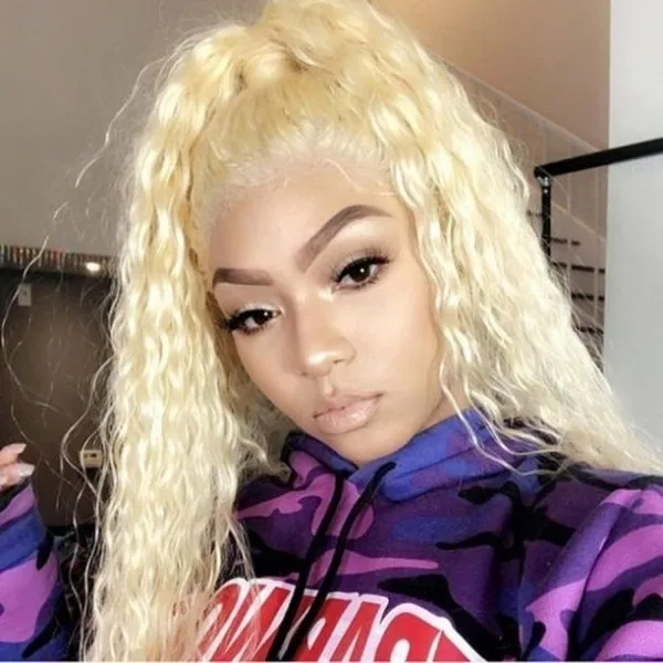 

Eseewigs 613# Lace Front Wigs Curly Human Hair Platinm Blonde Lace Wigs For Women Brazilian Remy Hair Pre Plucked With Baby Hair