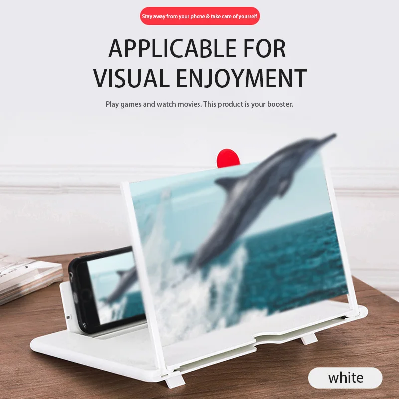 3D увеличитель для экрана телефона Лупа высокой четкости 12 дюймов функция усиления экран с увеличительным складной телефон Настольный держатель